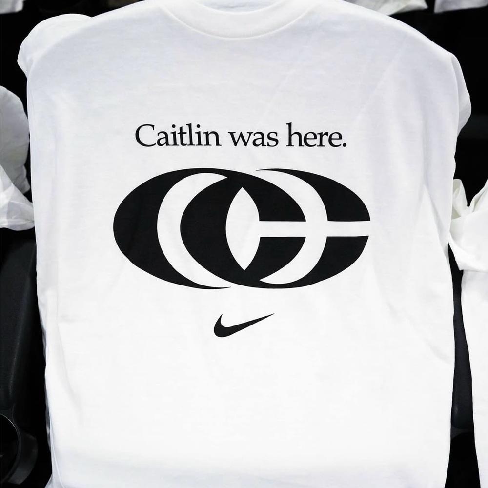 Caitlin Clark LIMITED EDITION Nike White and Black Graphic Logo Tee